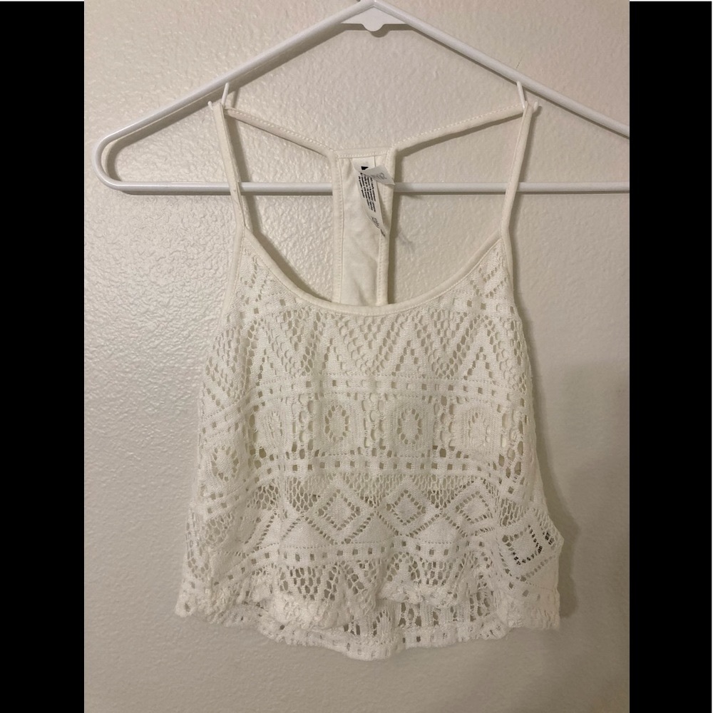 Cropped white tank top